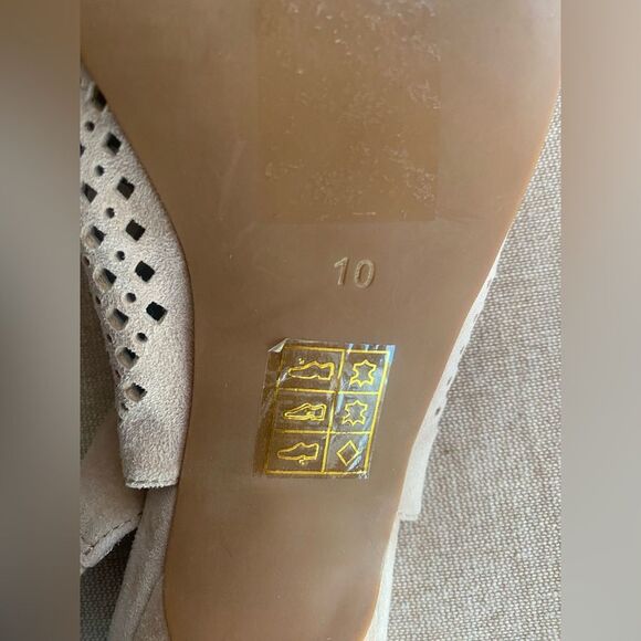 Jeffrey Campbell Bianca Tan Suede Slingback Ketten Heel Pumps Size 10 NEW - Picture 6 of 10